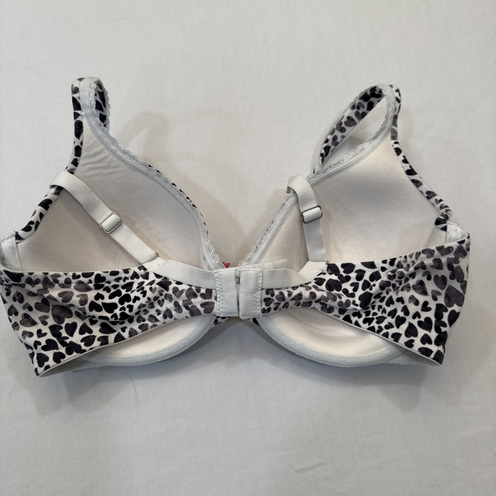 Victorias Secret HEART Leopard Cheetah Print BRA Lined Demi Balconette 36C - Picture 3 of 10